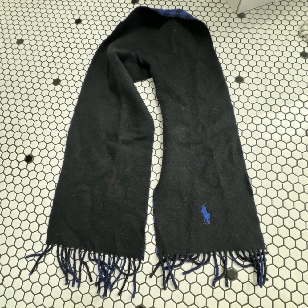 Polo Ralph Lauren lambs wool blend reversible plaid scarf one size